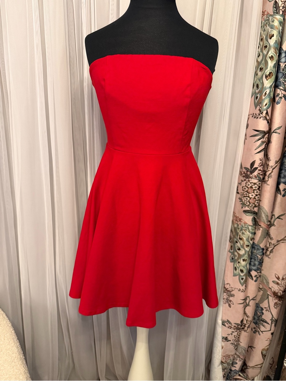 Lulu's Strapless Red Fit-and-Flare Cocktail Dress